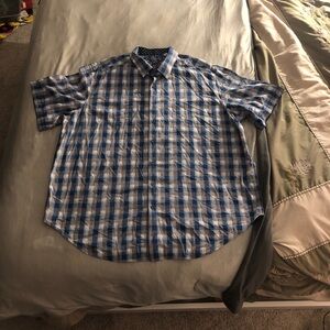 Robert Graham Blue and White Plaid Men's Shirt